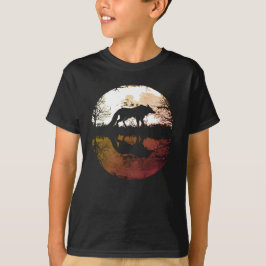 Eenzame Wolf Onder de Volle Maan T-shirt