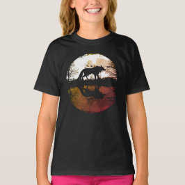 Eenzame Wolf Onder de Volle Maan T-shirt