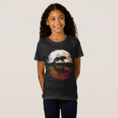 Eenzame Wolf Onder de Volle Maan T-shirt (Voorkant volledig)