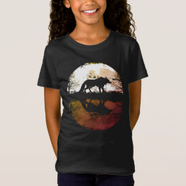 Eenzame Wolf Onder de Volle Maan T-shirt