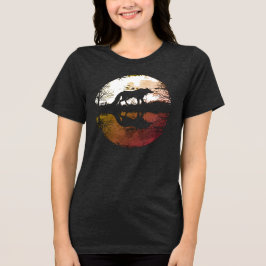 Eenzame Wolf Onder de Volle Maan Tri-Blend Shirt