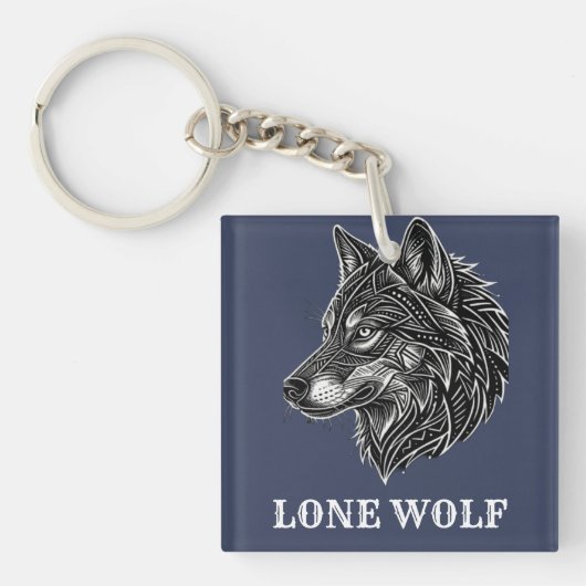 EENZAME WOLF SLEUTELHANGER (voorkant)