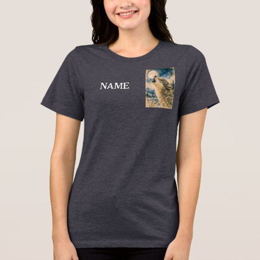 EENZAME WOLF SOLENNE HUIL Tri-Blend SHIRT (Voorkant)