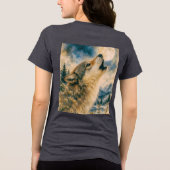 EENZAME WOLF SOLENNE HUIL Tri-Blend SHIRT (Achterkant)