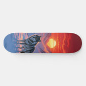 Eenzame Wolf Staat Tegen De Zonsondergang Skateboa Persoonlijk Skateboard (Horizontaal)