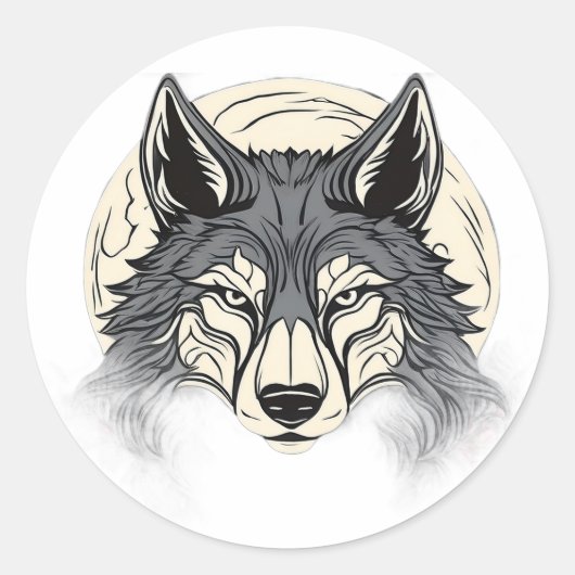 Eenzame Wolf Sticker (Voorkant)