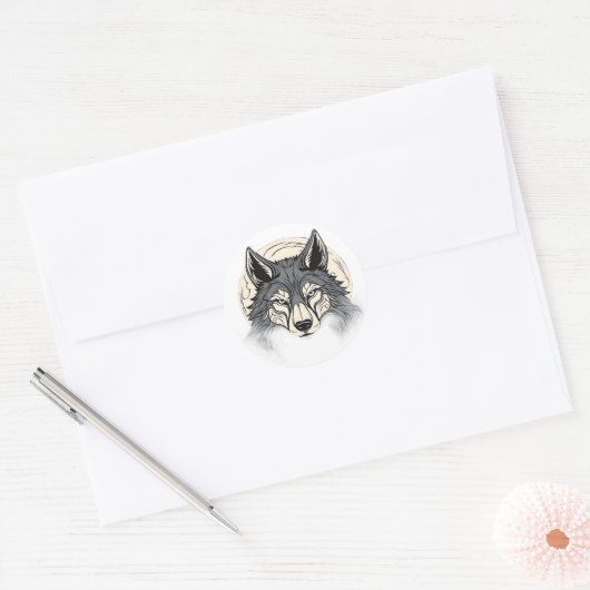Eenzame Wolf Sticker (Envelop)