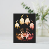 Eenzame Wolf. Wilde Ziel Briefkaart (Staand voorkant)