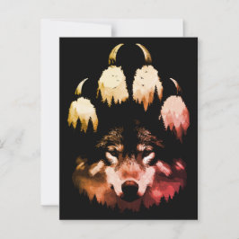 Eenzame Wolf. Wilde Ziel Briefkaart