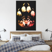 Eenzame Wolf. Wilde Ziel Canvas Afdruk (Insitu (Slaapkamer))