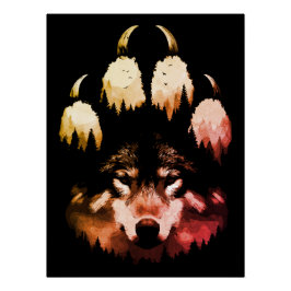 Eenzame Wolf. Wilde Ziel Perfect Poster