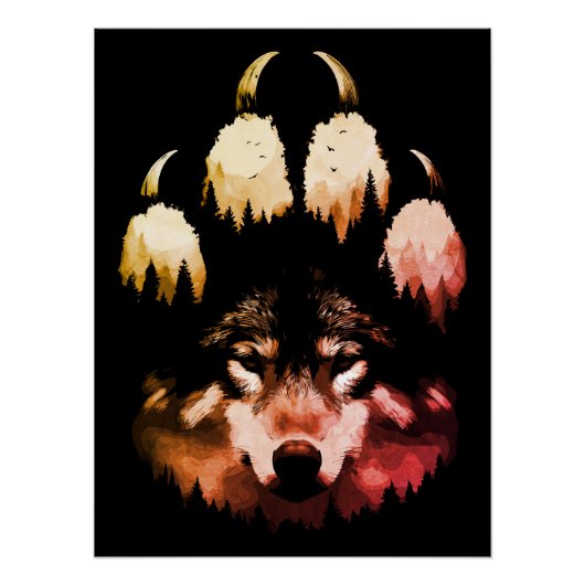 Eenzame Wolf. Wilde Ziel Perfect Poster (Voorkant)