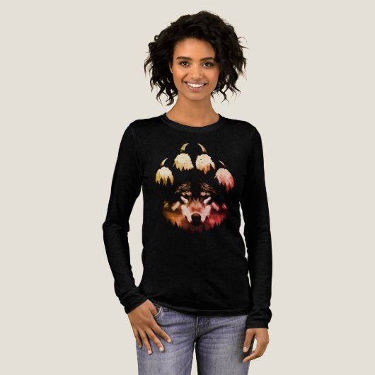 Eenzame Wolf. Wilde Ziel Tri-Blend Shirt (Voorkant)
