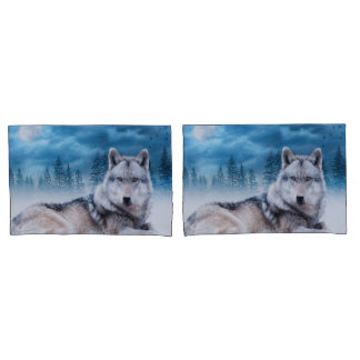 Eenzame Wolf / Wolven Wolf Maan Maanslicht Wilde D Kussensloop