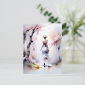 Eenzame Woman Walking Briefkaart (Staand voorkant)