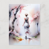 Eenzame Woman Walking Briefkaart (Voorkant)