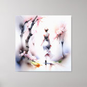 Eenzame Woman Walking Canvas Afdruk (Voorkant)