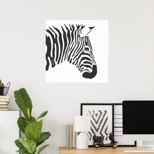 Eenzame zebra poster (Thuiskantoor)