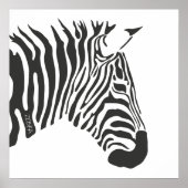 Eenzame zebra poster (Voorkant)