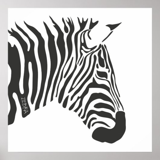 Eenzame zebra poster (Voorkant)