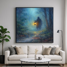 Eenzame Zwervers - Pastel Schilderstijl Kunst Poster