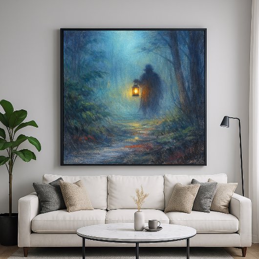 Eenzame Zwervers - Pastel Schilderstijl Kunst Poster