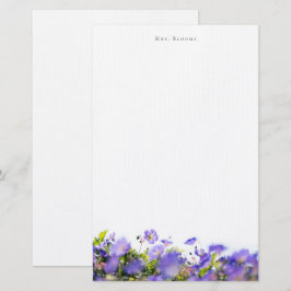 (Eenzijdig) Elegant bloemmotief Persoonlijk Briefp Briefpapier
