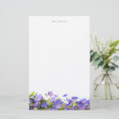 (Eenzijdig) Elegant bloemmotief Persoonlijk Briefp Briefpapier (Staand voorkant)