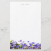(Eenzijdig) Elegant bloemmotief Persoonlijk Briefp Briefpapier (Voorkant)