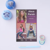 Eenzijdig hoofdschot Comp Kaart model/Actor Sjablo (Enkel)