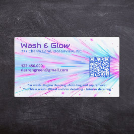 Eenzijdige auto wassen QR Visitekaartje