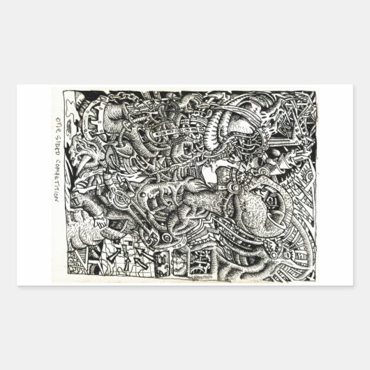 Eenzijdige competitie, door Brian Benson Rechthoekige Sticker (Voorkant)