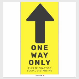 Eenzijdige directionele pijlvloermarkering sticker