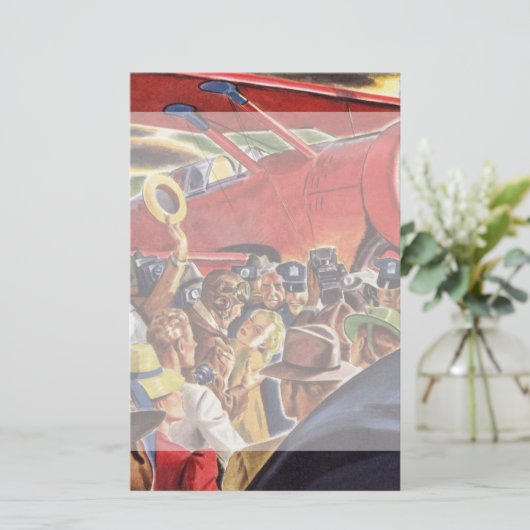  eenzijdige piloot van het vliegtuig met Paparazzi Briefpapier (Staand voorkant)