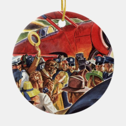  eenzijdige piloot van het vliegtuig met Paparazzi Keramisch Ornament (Voorkant)