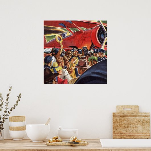  eenzijdige piloot van het vliegtuig met Paparazzi Poster (Keuken)