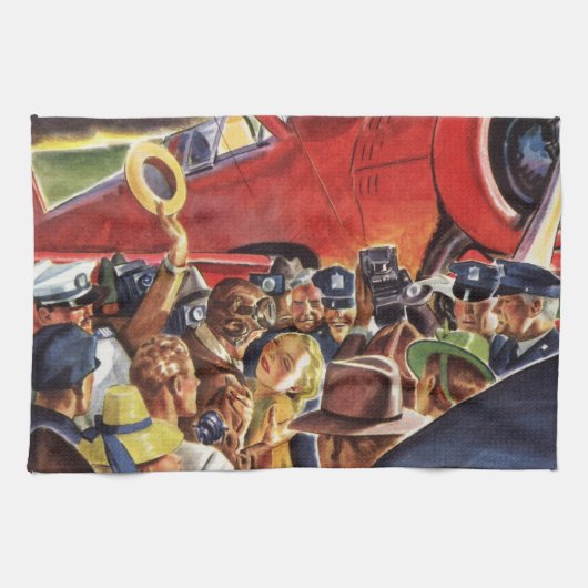 eenzijdige piloot van het vliegtuig met Paparazzi Theedoek (Horizontaal)