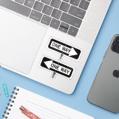 Eenzijdige straatbord sticker (Laptop met iPhone)