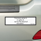 Eenzinsonderwijs Bumpersticker (Op auto)
