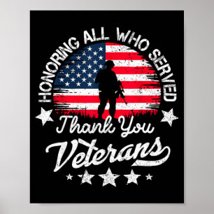 Eer aan allen die hebben gediend Bedankt Veterans Poster