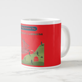 Eer aan Columbus helder rood Grote Koffiekop