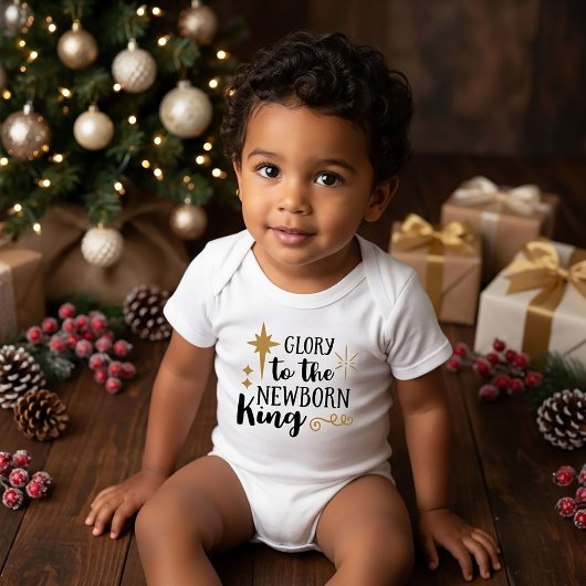 Eer aan de pasgeboren Koning Kerstcadeau Romper