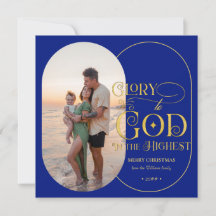 Eer aan God Christelijke Foto Script Blauw Christe