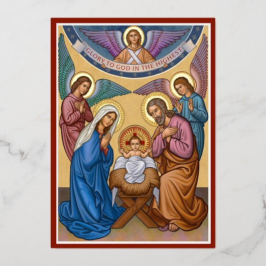 Eer aan God Folie Feestdagenkaart (Voorkant)