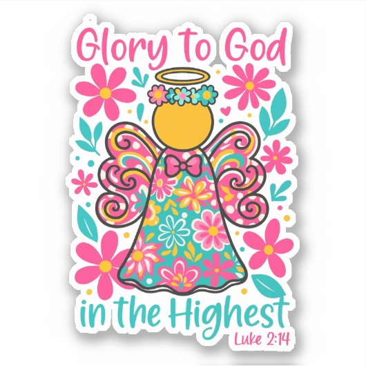 Eer aan God in de hoogste christen Sticker (Voorkant)