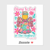 Eer aan God in de hoogste christen Sticker (Vel)