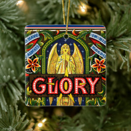 Eer aan God in de hoogste... Vierkant Keramisch Ornament