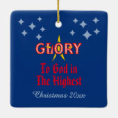 Eer aan God in de hoogste... Vierkant Keramisch Ornament (Achterkant)