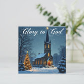 Eer aan God Katholieke Kerk Religieuze Kerst Feestdagenkaart (Staand voorkant)