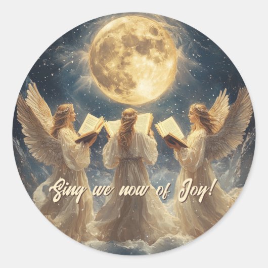 Eer aan God – Kerststicker engel Ronde Sticker (Voorkant)